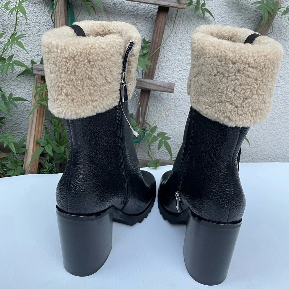 Paige Whitney Shearling Lined Boot in Black NEW